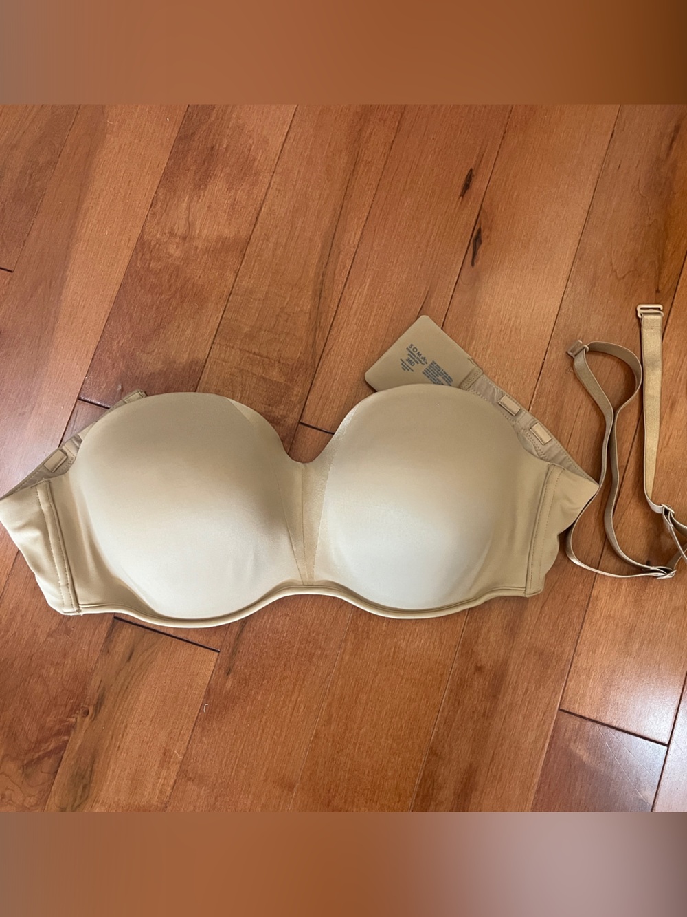 Soma Convertible Strapless Bra in Beige with Removable Straps
